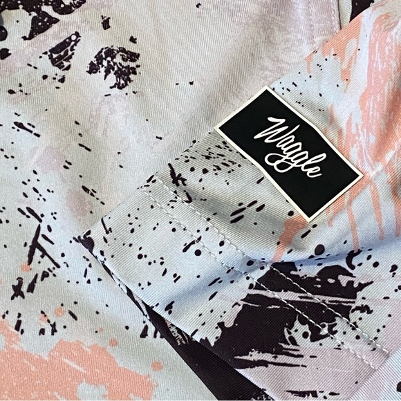 Waggle Men's Golf Polo Shirt Paint Splats All Over Print - Picture 2 of 5